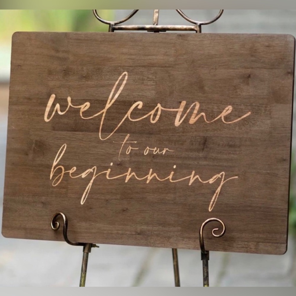 Wood wedding sign